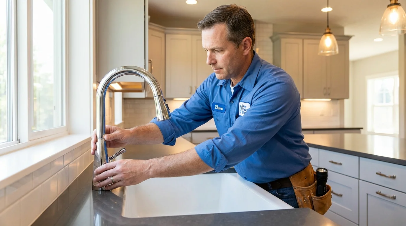 Kitchen faucet installation by Johns Plumbing LLC in North Chicago