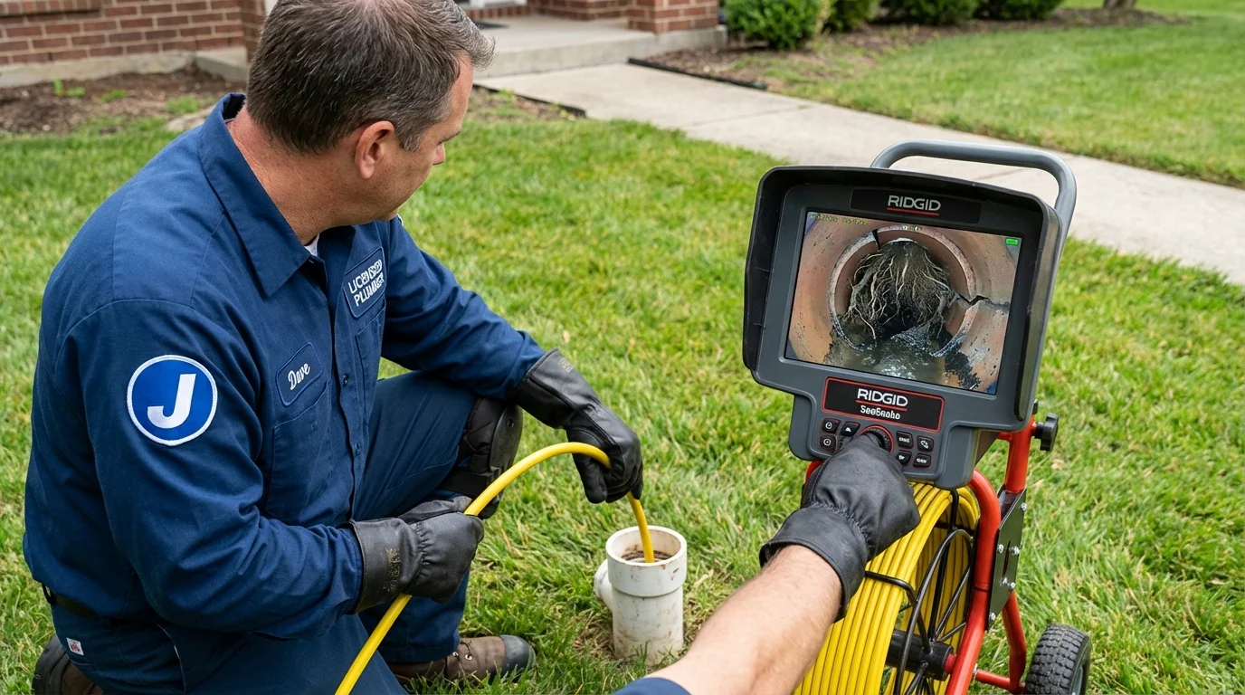 Sewer camera inspection being performed by Johns Plumbing LLC in North Chicago