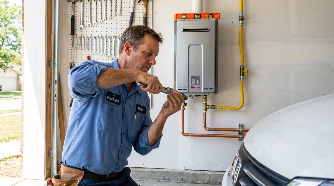 Tankless water heater installation by a Johns Plumbing LLC plumber in North Chicago